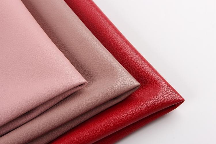 面料和家纺原材料  皮革制品  红色荔枝纹 pu 成分合成皮革产品用于